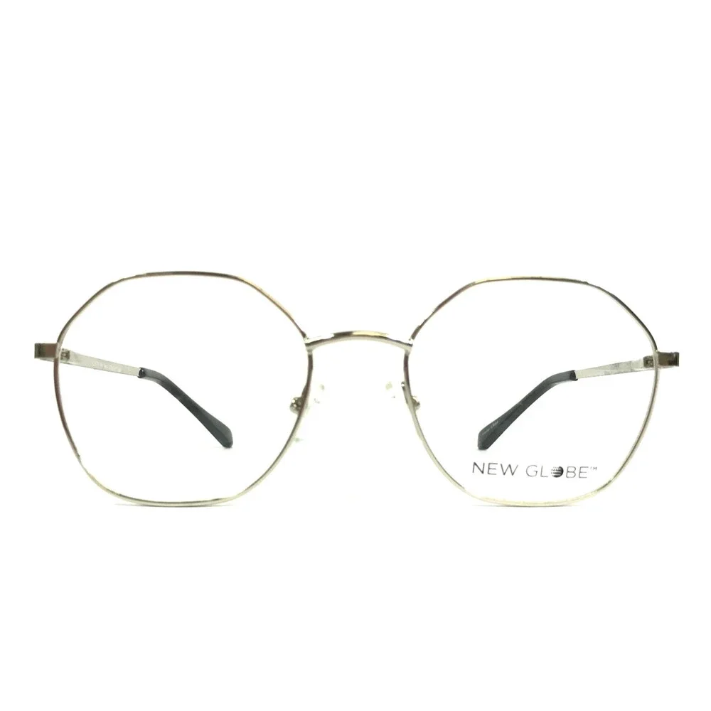 New Globe Eyeglasses Frames L5175 SILVER Geometric Wire Rim 51-19-140